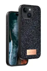 Onegif Apple İphone 14 Bright Simli Kapak - Siyah