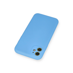 İphone 11 Kılıf Nano İçi Kadife Silikon - Mavi