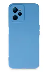 Newface Realme C35 Kılıf Nano İçi Kadife Silikon - Mavi