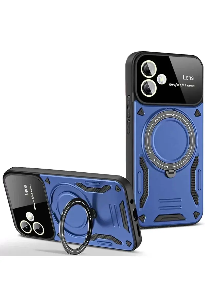 Newface Samsung Galaxy A06 Kılıf Joy Lens Standlı Kapak - Lacivert