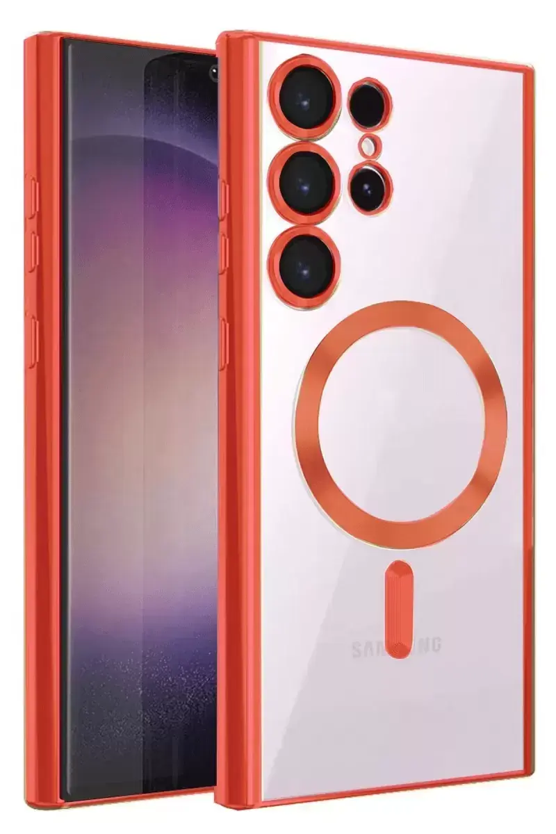 Newface Samsung Galaxy S25 Ultra Kılıf Kross Magneticsafe Kapak - Kırmızı
