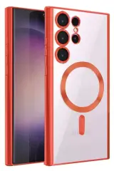 Newface Samsung Galaxy S25 Ultra Kılıf Kross Magneticsafe Kapak - Kırmızı