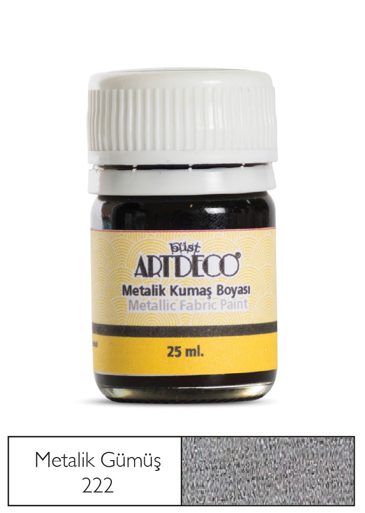 Metalik Kumaş Boyası 25ml Gümüş 222