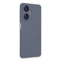 Realme C55 Kılıf Nano İçi Kadife Silikon - Gri