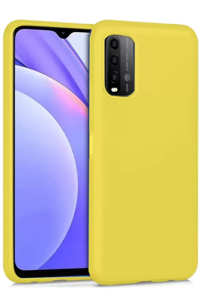 Newface Xiaomi Redmi 9t Kılıf Nano İçi Kadife Silikon - Sarı