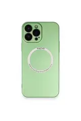 Newface İphone 13 Pro Kılıf Jack Magneticsafe Lens Silikon - Yeşil