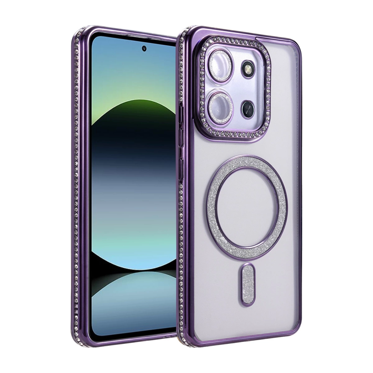 Xiaomi Redmi 15c 4g Joke Simli Magneticsafe Kılıf - Derin Mor