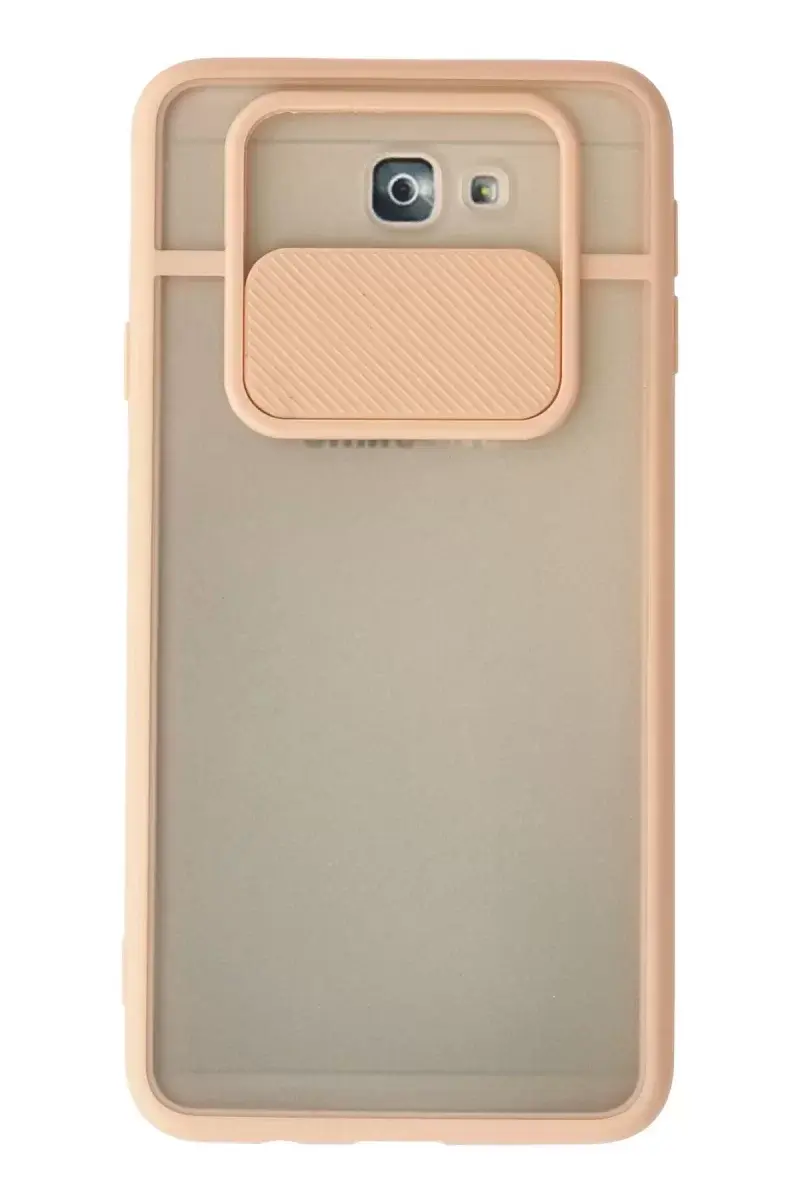 Newface Samsung Galaxy J7 Prime Kılıf Palm Buzlu Kamera Sürgülü Silikon - Pembe