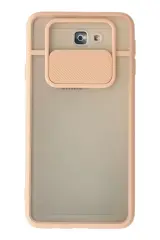 Newface Samsung Galaxy J7 Prime Kılıf Palm Buzlu Kamera Sürgülü Silikon - Pembe