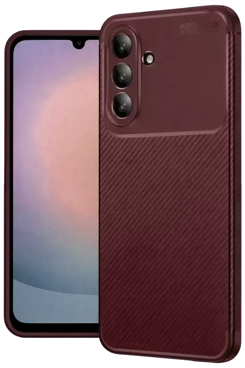 Newface Samsung Galaxy A36 Kılıf Auto Focus Karbon Kapak - Bordo