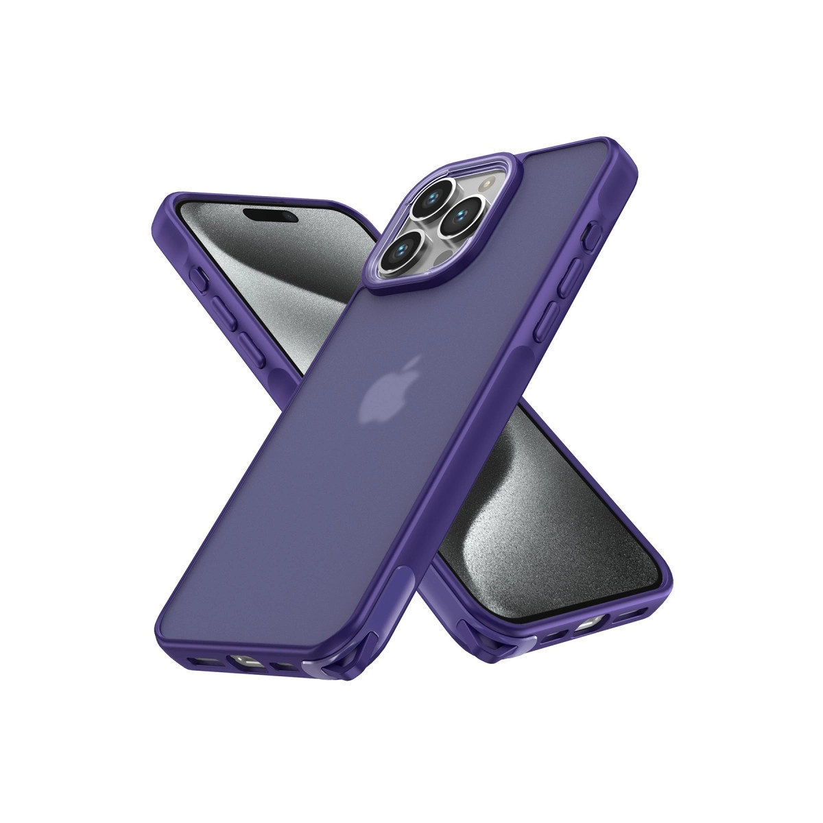 İphone 15 Pro Kılıf Elegant Kapak - Derin Mor