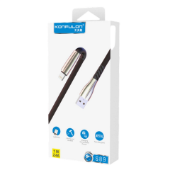 S89 Metal Uçlu Lightning Kablo İphone Uyumlu 1m 2.4a - Siyah