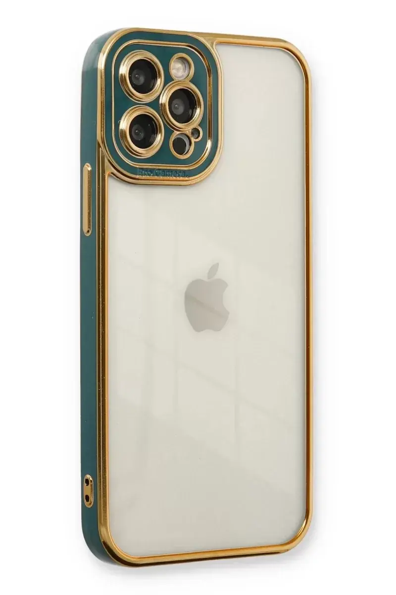 Newface İphone 12 Pro Kılıf Liva Lens Silikon - Yeşil