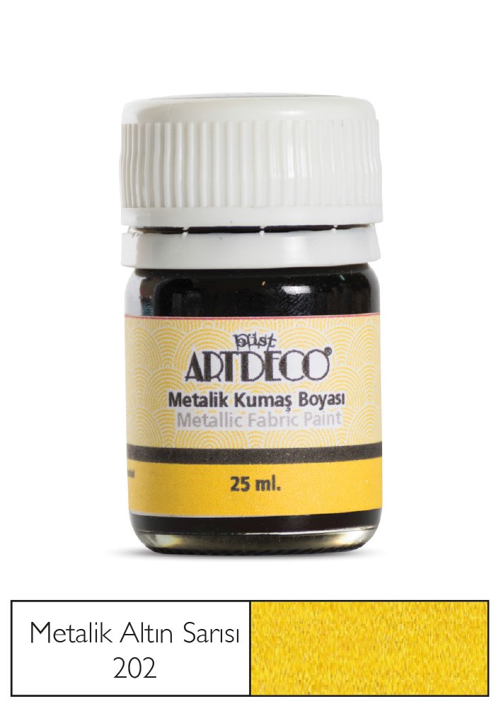 Metalik Kumaş Boyası 25ml Altın Sarısı 202
