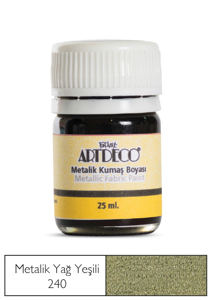 Metalik Kumaş Boyası 25ml Yağ Yeşili 240