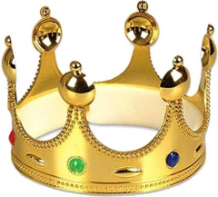 Plastik Kral Tacı Altın Renk Yetişkin Boy 55 Cm