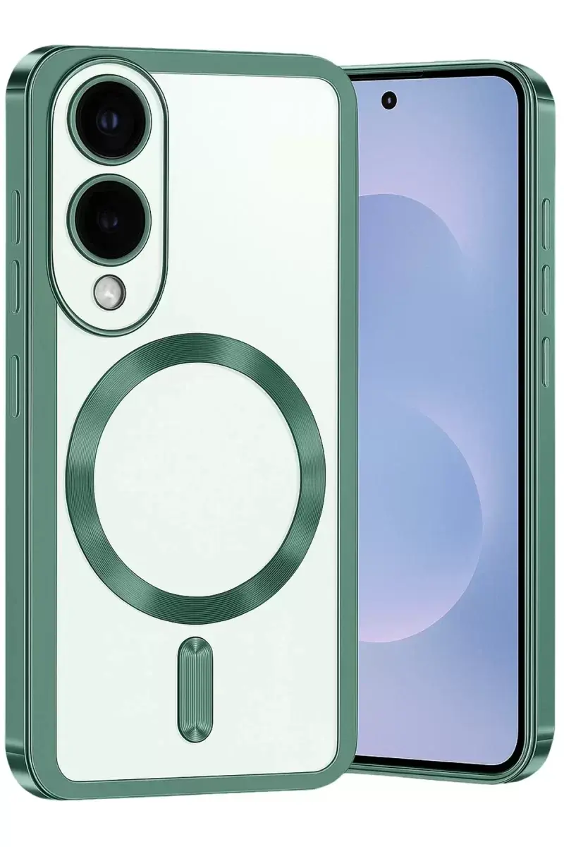 Newface Samsung Galaxy S25 Edge Kross Magneticsafe Kapak - Koyu Yeşil
