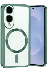 Newface Samsung Galaxy S25 Edge Kross Magneticsafe Kapak - Koyu Yeşil