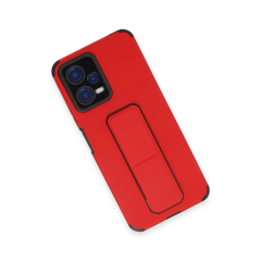Xiaomi Poco X5 5g Kılıf Mega Standlı Silikon - Kırmızı