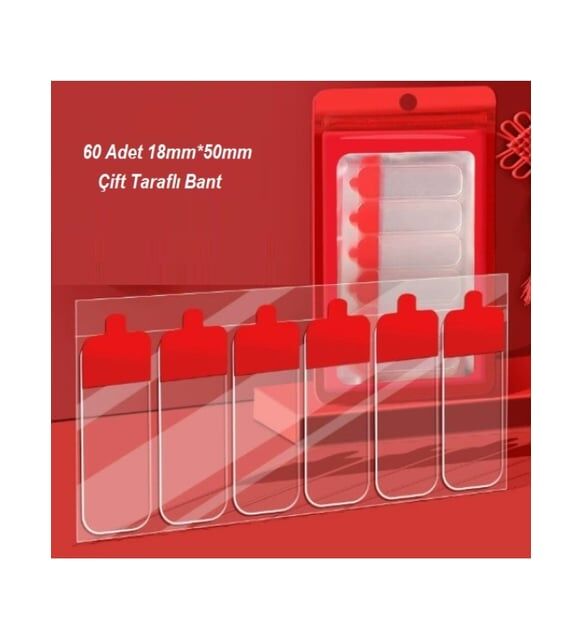 Kolay Açılır Güçlü Çift Taraflı Hazır Kesim Yaprak Bant 60'lı Paket 18x50mm
