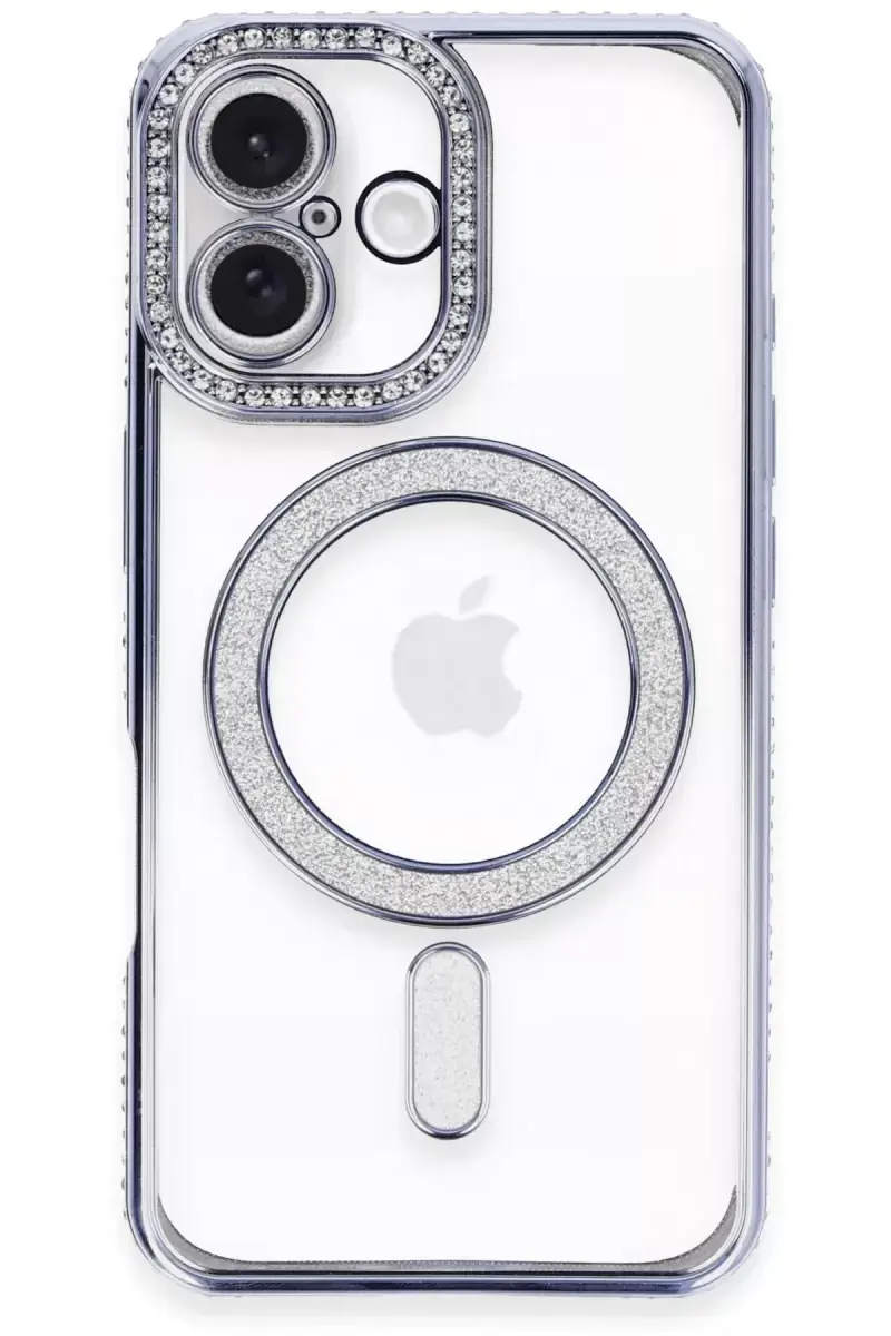 Newface Apple İphone 16 Plus Kılıf Joke Simli Magneticsafe Kılıf - Mavi