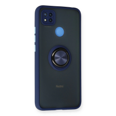 Xiaomi Redmi 9c Kılıf Montreal Yüzüklü Silikon Kapak - Lacivert