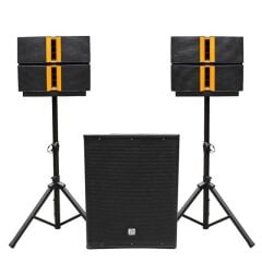 Shile Przz12au 1200w Rms Aktif Ses Sistemi 18'' Subwoofer 120oz 4 Satellite Kule Seti Dsp Kontrollü Bluetooth/tws/mp3 Full Paket