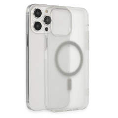 İphone 14 Pro Max Kılıf Matte Şeffaf Magneticsafe - Şeffaf