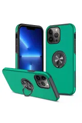 Newface İphone 13 Pro Kılıf Elit Yüzüklü Kapak - Yeşil