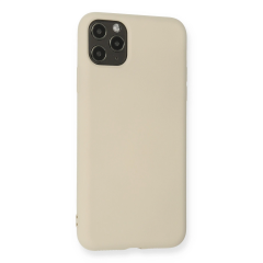 İphone 11 Pro Max Kılıf Nano İçi Kadife Silikon - Bej