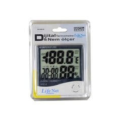 Dijital Termometre Sıcaklık Isı ve Nem Ölçer Saat Masaüstü ve Duvara Asma Pilli HTC-2