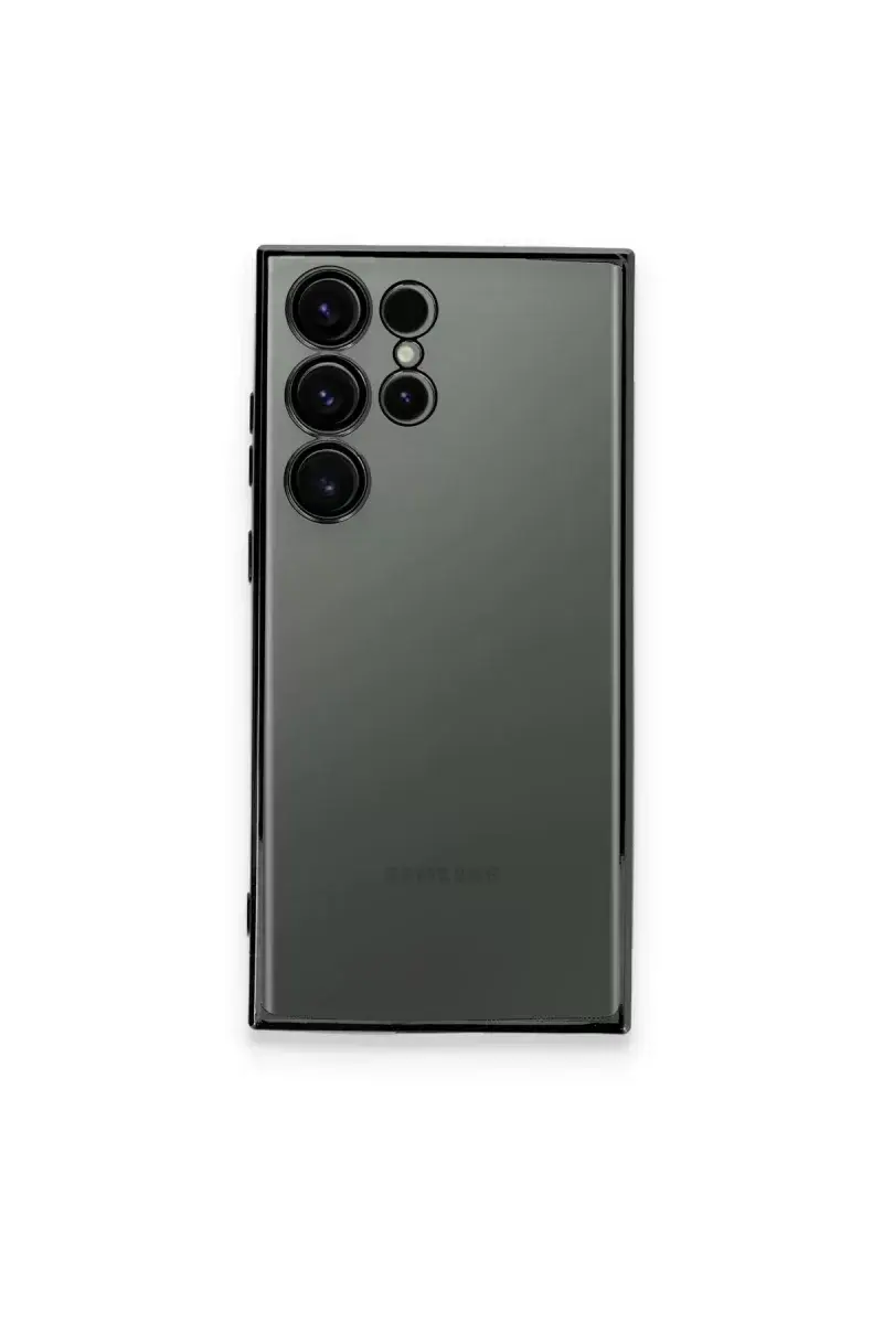 Newface Samsung Galaxy S23 Ultra Kılıf Razer Lensli Silikon - Siyah
