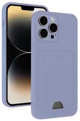 Newface Apple İphone 13 Pro Kılıf Kelvin Kartvizitli Silikon - Lila