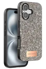 Onegif Apple İphone 16 Plus Bright Simli Kapak - Gold