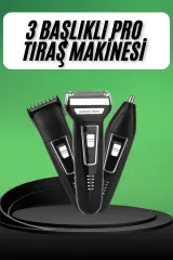 Tıraş Makinesi 3 Başlıklı T Başlıklı Hassas Ciltlere Özel Saç Sakal Vücut Kulak Ve Burun