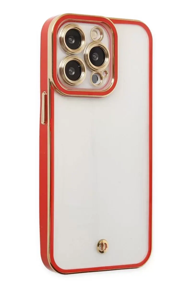 Newface İphone 13 Pro Kılıf Liva Lens Silikon - Kırmızı