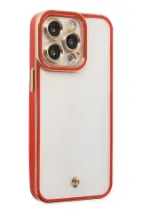 Newface İphone 13 Pro Kılıf Liva Lens Silikon - Kırmızı