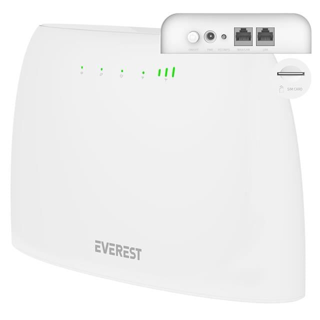 Everest Ewr-4g03 4g Lte Wi-fi Router Sım Kart Girişli 300 Mbps 2.4ghz Wan/lan Portlu Kablosuz Yönlendirici