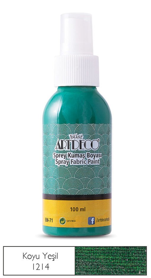 Sprey Kumaş Boyası 100ml N:1214 Koyu Yeşil