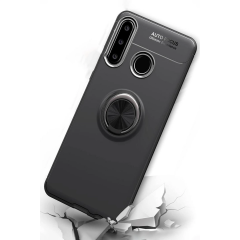 Huawei Y6p Kılıf Range Yüzüklü Silikon - Siyah-kırmızı