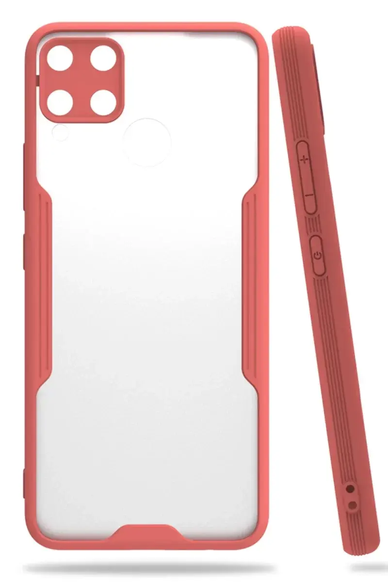 Newface Realme C15 Kılıf Platin Silikon - Pembe