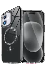 Newface Apple İphone 11 Live Diamond Magsafe Kapak - Siyah
