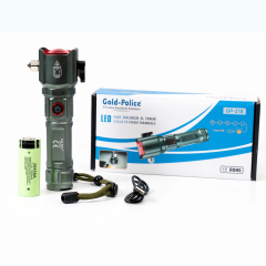 Gold  Gp-218 İle Sınırları Aşın Yeni Nesil Tg Led Teknolojisiyle Ultra Uzun Menzilli Aydınlatma Ve Acil Durumlar İçin Dahili Cam Kırıcı Bir Arada. Şarj Edilebilir, Darbeye Dayanıklı Ve Profesyo