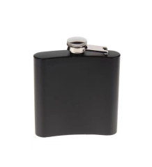 Siyah 6 Oz Çelik Cep İçki Kanyak Matarası