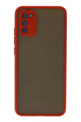 Newface Samsung Galaxy A03s Kılıf Montreal Silikon Kapak - Kırmızı