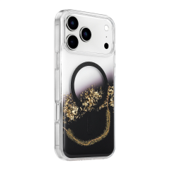 Onegif  İphone 17 Pro Max Lotus Simli Magsafe Kapak - Siyah