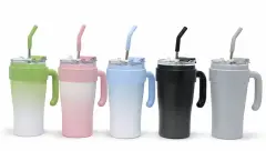 Isı Muhafazalı Kulplu Ve Pipetli Çelik Termos Kupa