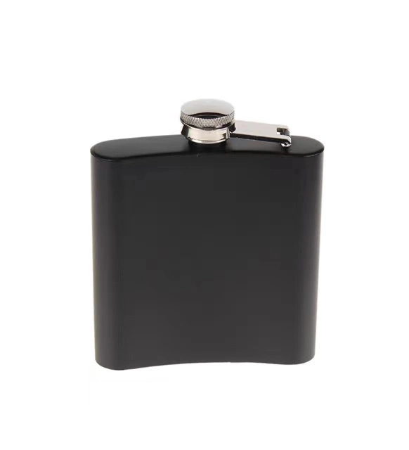 Siyah 9 Oz Çelik Cep İçki Kanyak Matarası