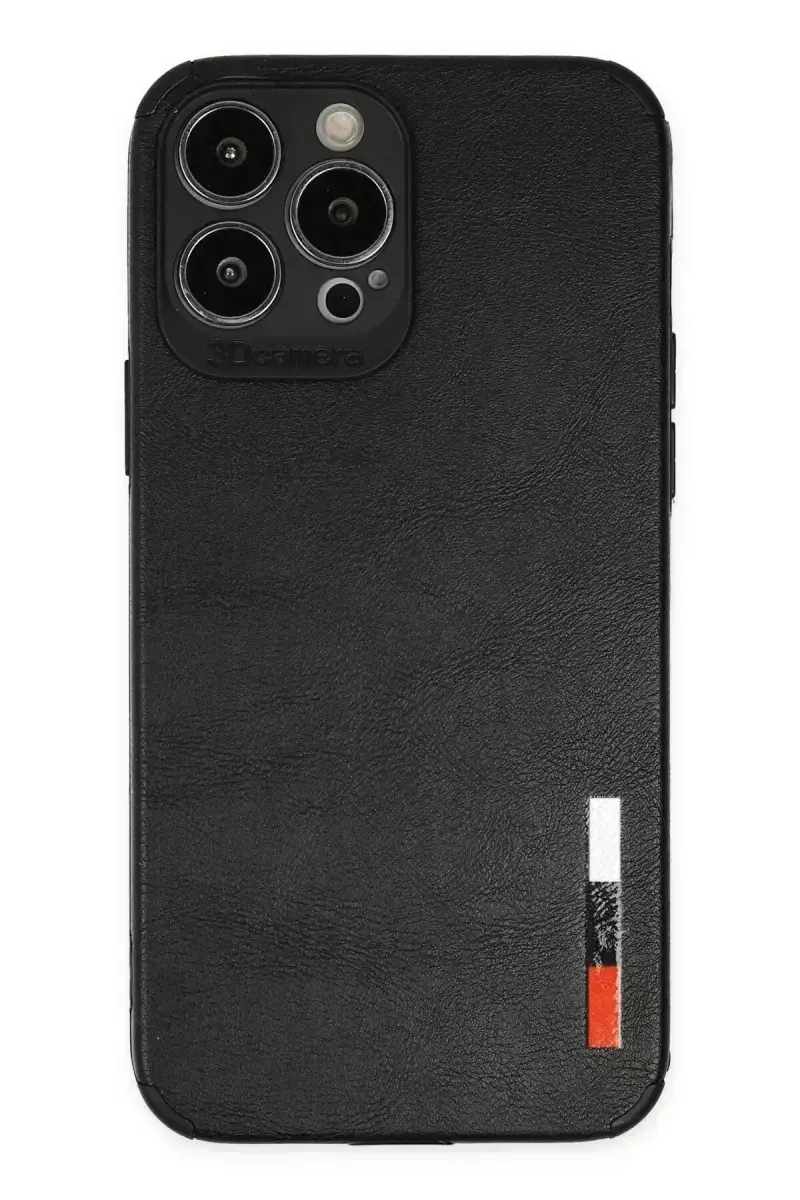 Newface İphone 13 Pro Kılıf Loop Deri Silikon - Siyah