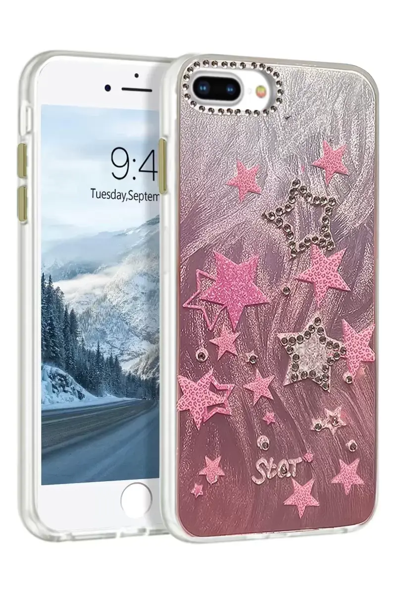 Newface Apple İphone 7 Plus Kılıf Blade Aynalı Desenli Kapak - Desen 7